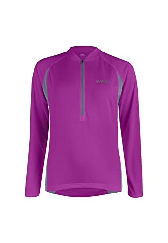 Proviz Klassisches Damen-Sport-T-Shirt, langärmelig, reflektierend, atmungsaktiv, für Laufen/Radfahren, violett, 42