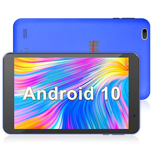 Haehne 8 Zoll Tablet PC, Android 10.0 System, 1280x800 HD, Quad Core 2GB RAM + 32GB ROM, Zwei Kameras, 3000mAh, Bluetooth, WiFi, GMS Zertifiziertes,Blau