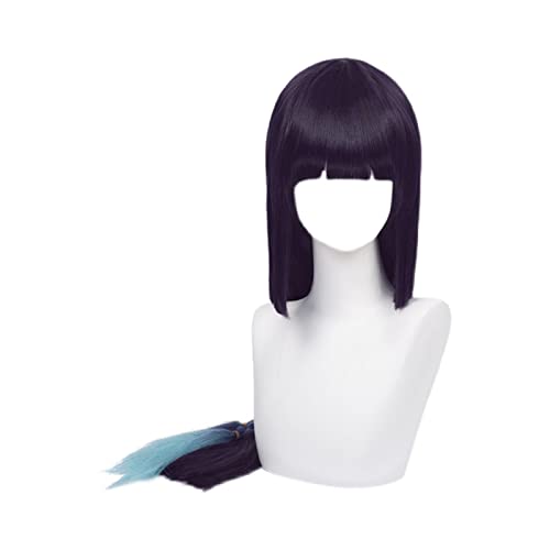 Genshin Impact Yunjin Cosplay Wig 80cm Long Straight Dark Purple Heat Resistant Synthetic Wig Anime Cosplay Wig