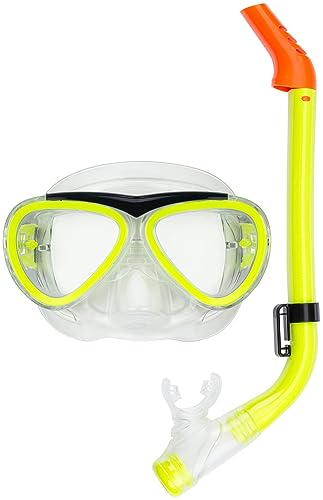 Kinder Tauchermaske Taucherbrille mit Schnorchel gelb