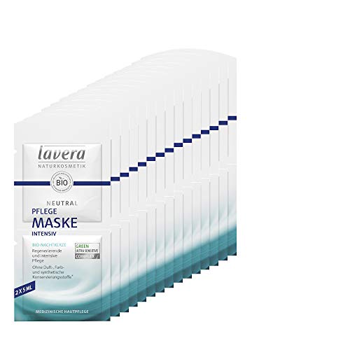 lavera Neutral Maske mit Bio-Nachtkerze, speziell für empfindliche Haut und Neurodermitiker geeignet 15Stk.