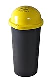 KUEFA 60L - Mülleimer Müllsackständer mit Laserbeschriftung (Gelb, Gelber Sack)