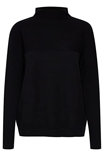 fransa FRCEMELANGE 1 Pullover Damen Strickpullover Feinstrick Pullover, Größe:M, Farbe:Black (200113)
