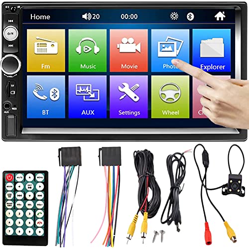 Retoo USB und Bluetooth Autoradio 1080P mit 7 Zoll Touchscreen, Multimedia Player TF und AUX mit Anschluss Einer Rückfahrkamera, Auto Radio mit Telefonaufladung und Helligkeitseinstellung Bildschrim