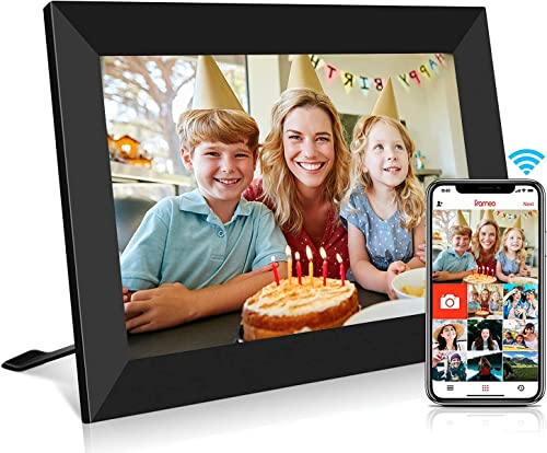 FRAMEO WiFi Digital Photo Frame 10.1 Inch HD IPS Touch Screen, 16GB Storage, Auto-Rotate, Wall-Mountable, Easy Setup to Share Photos & Videos via Free App from Anywhere