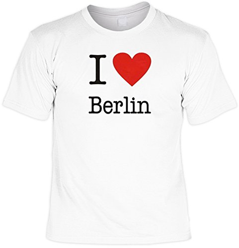 RAHMENLOS witziges Sprüche Tshirt I Love Berlin Weiss