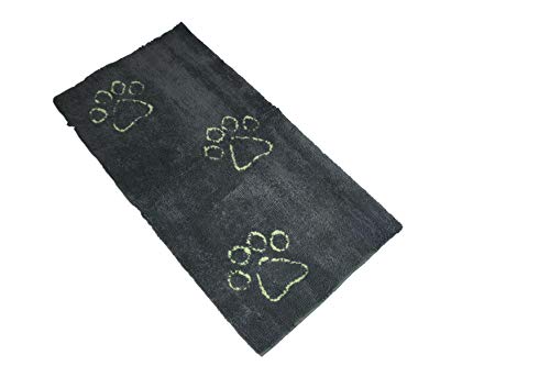 Dog Gone Smart Dirty Dog Fußmatte aus Mikrofaser, super saugfähig, maschinenwaschbar mit Rutschfester Unterseite, XL, kühles Grau