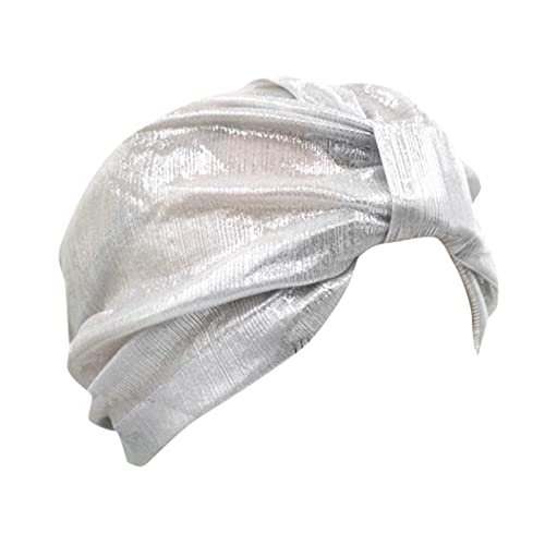 Haarnadel Kostenlose Stirnbänder Frauen Krebs Kopf Hut Kappe Ethnisch Bohemian Blumen Haar Abdeckung Wrap Turban Laufen ( Color : White , Size : Taille unique )