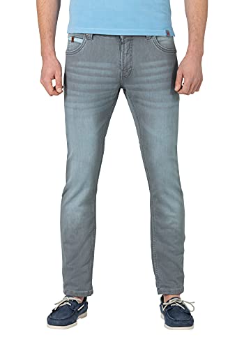 Timezone Herren Slim ScottTZ Jeans, Grey Blue Scrub wash, 34/32