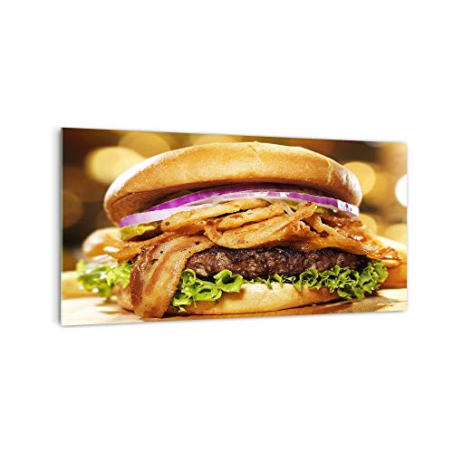 DekoGlas Küchenrückwand 'Leckerer Burger ' in div. Größen, Glas-Rückwand, Wandpaneele, Spritzschutz & Fliesenspiegel