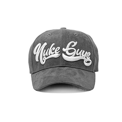 Nuke Guys Premium 6 Panel Snapback Baseball Cap, Unisex Kappe One Size, Mütze mit hochwertiger 3D Stickerei und Snap Verschluss, grau/weiß, Baseball Cap Asphaltliebe