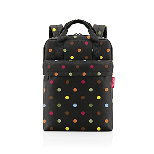reisenthel allday Backpack M EJ7009 dots - Rucksack aus recycelten PET-Flaschen mit 15l Volumen - Hochwertig und bequem - B 30 x H 39 x T 13 cm