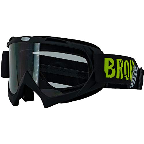 Broken Head MX-2 Goggle Schwarz - Motorrad-Brille Für Motocross, Enduro, Downhill, Offroad - Mit UV-Schutz