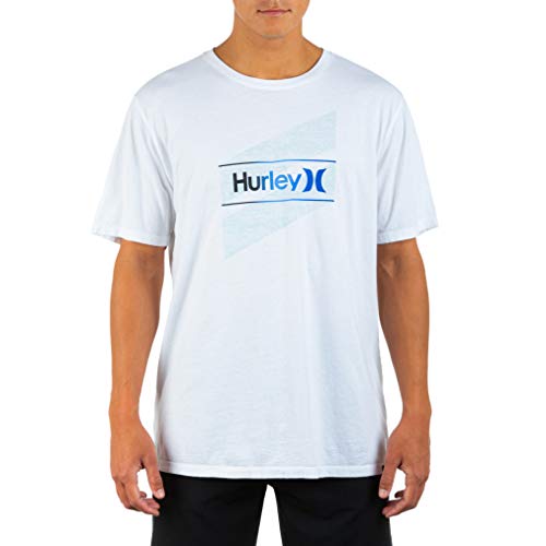 Hurley Mens Everyday Washed One and Only Slashed Short Sleeve T-Shirt, White, 2XL