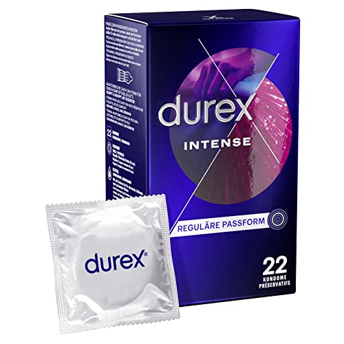 durex Kondome "Intense Orgasmic", Gerippt und genoppt, mit stimulierendem Gel