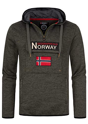 Geographical Norway Herren Upclass Hoodie Chest Pocket Sweater Kapuze WR300H/GN Größe 2XL Farbe Dark Grey