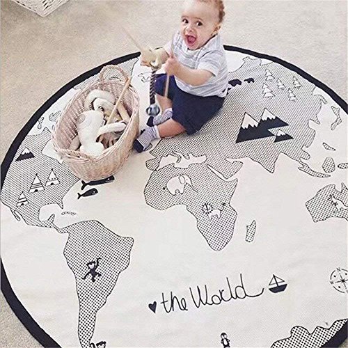 Baby kriechen Mats Adventure Weltkarte Muster Spiel Decke Boden playmats Kinder Kind Aktivität rund Teppich 134,6 cm