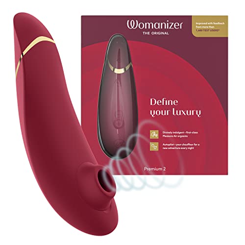 Womanizer Premium 2 Klitoris - Sauger für Frauen - Auflege-Vibrator mit 14 Intensitätsstufen - Autopilot - Smart Silence - Wasserdichtes Sexspielzeug - mit Loovara Gleitgel - Rot