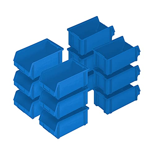 12x Sichtbox"CLASSIC" FB 3Z, LxBxH 350/300x200x145 mm, Inhalt 8,7 Liter, blau
