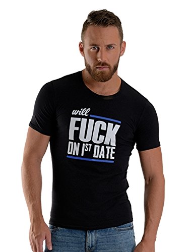 Mister B Fuck auf 1. Datum T-Shirt Medium, Schwarz