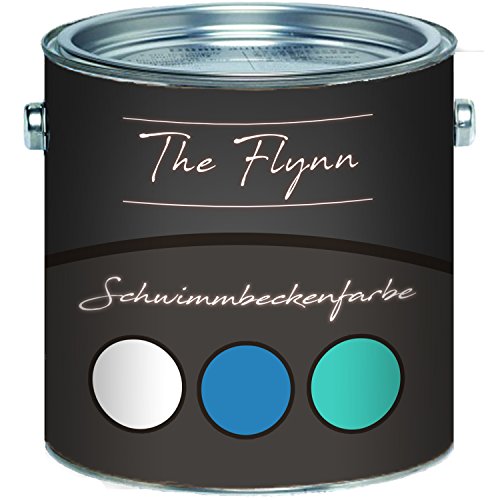 The Flynn Schwimmbeckenfarbe auserlesene Poolfarbe in Blau Weiß Grün Schwimmbad-Beschichtung Betonfarbe Teichfarbe (5 L, Weiß)
