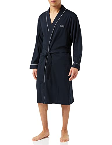 BOSS Herren Kimono BM Bademantel, Blau (Dark Blue 403), Medium (Herstellergröße: M)