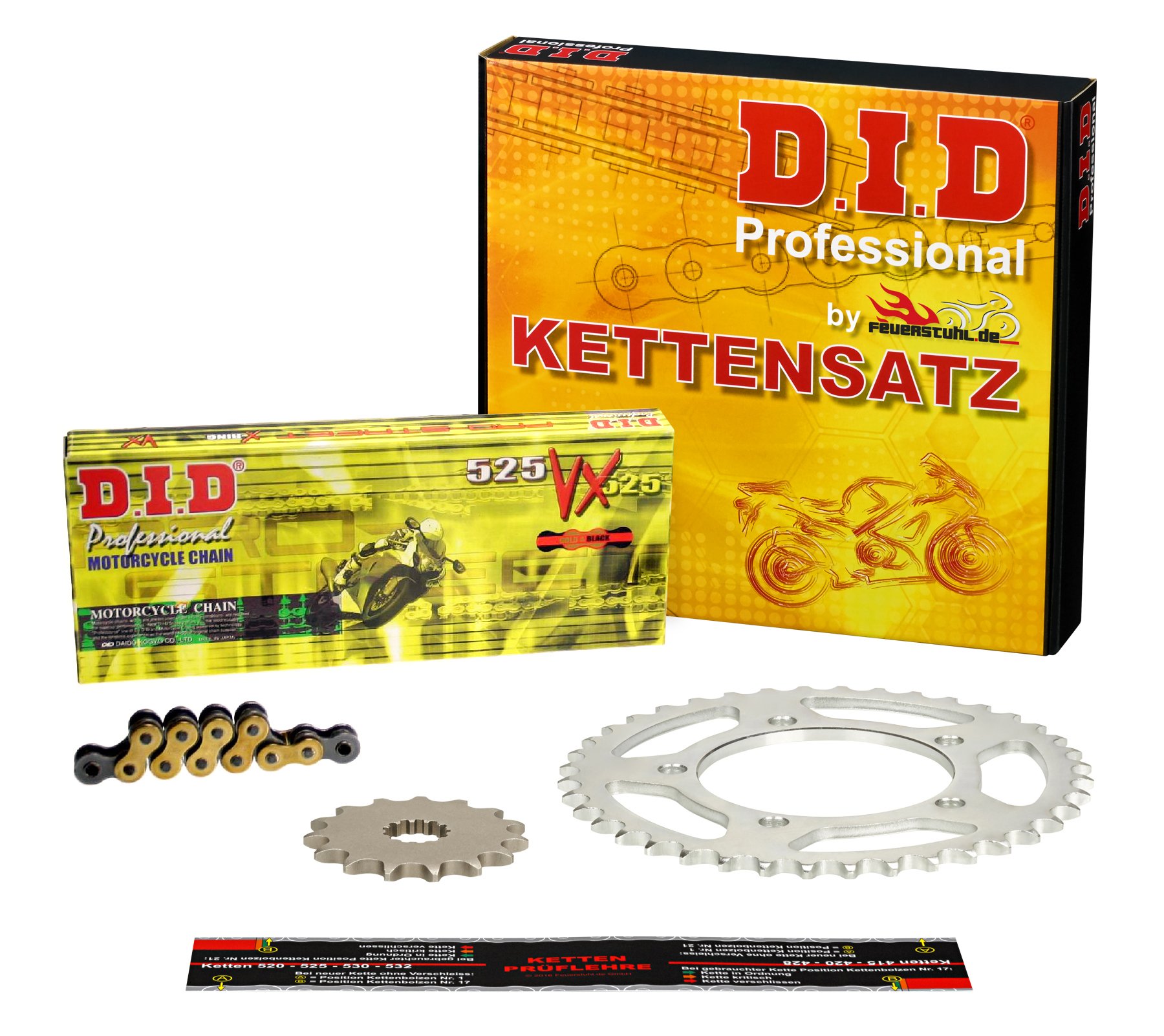 Kettensatz XL 700 V Transalp, 2008-2013, RD13, RD15, DID X-Ring extra verstärkt gold