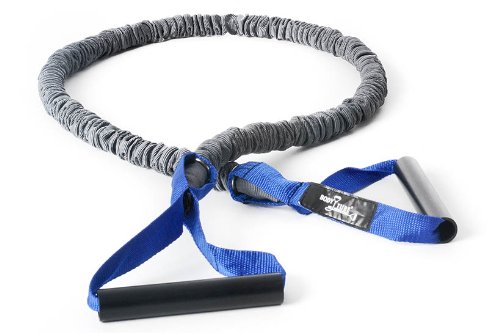 DITTMANN Premium BodyTube Expander Fitnessband Nylonummantelung blau/extra stark