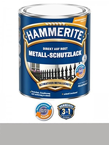 2,5 L Hammerite Direkt auf Rost Metall-Schutzlack Silber, Glanz