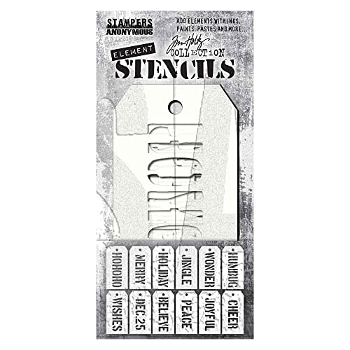 Tim Holtz Element Schablonen, 12 Stück