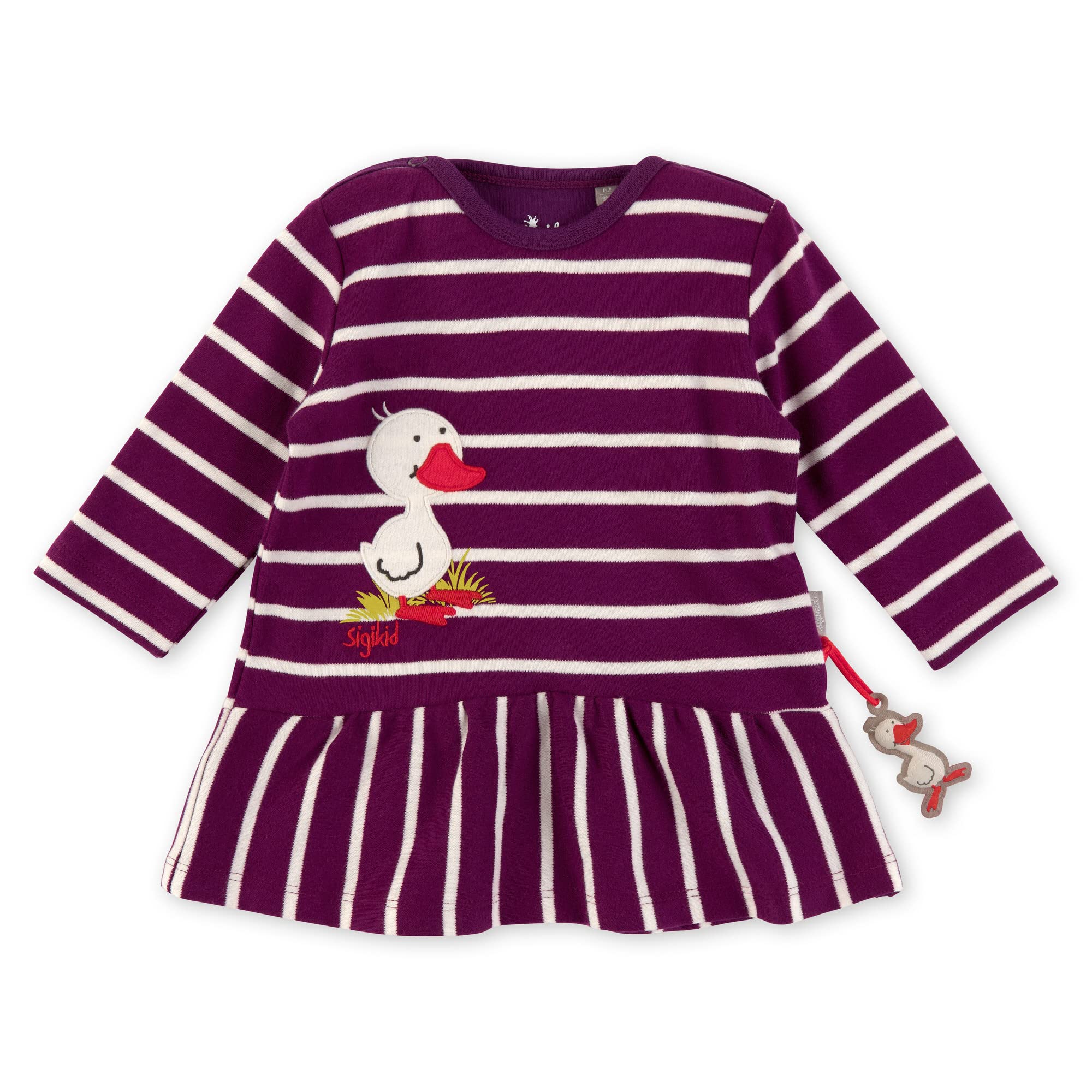 Sigikid Baby-Mädchen Kleid aus Bio Baumwolle Kinderkleid, lila/weiß, 74