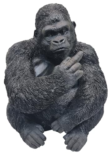 DEKOFIGUR Gorilla Toni zeigt Mittelfinger Gartenfigur Tierfigur Indoor Outdoor