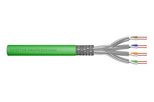 DIGITUS Netzwerk-Kabel Cat-8.2 - 500m S-FTP Verlege-Kabel - Simplex - Dca LSZH-3 - 2000 MHz - AWG 22/1 Kupfer - Gelb