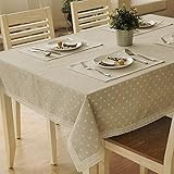 Tischdecke aus Baumwolle und Leinen von TJW mit weißen Gänseblümchen, 140*200cm