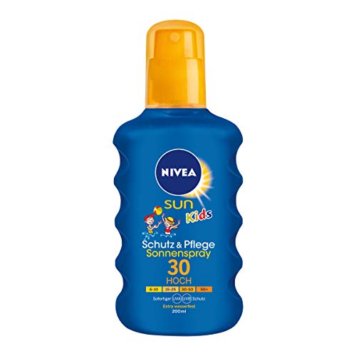 NIVEA SUN Sonnenspray für Kinder, Lichtschutzfaktor 30, 200 ml Sprühflasche, Kids Schutz & Pflege