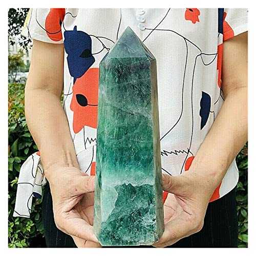 Natürlicher grüner Fluorit-Platten-Obelisk-Kristall, Säule, Reiki-Therapie, natürlicher Fluorit-Kristallturm (Size : 1100-1200g)