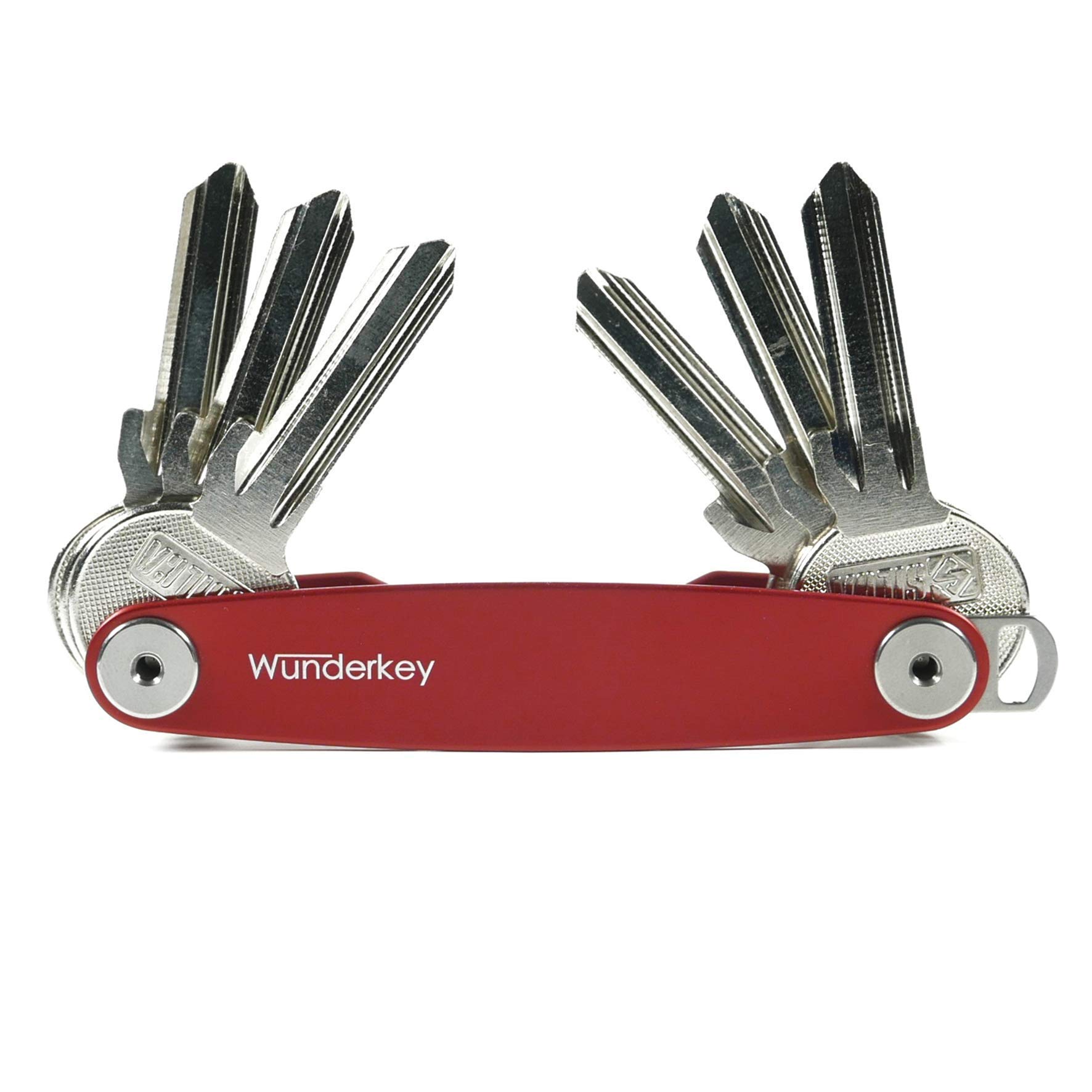 Wunderkey Classic Rot (2-8 Schlüssel) – der Schlüssel-Organizer Made in Germany in Premium Qualität, Key-Organizer, Schlüssel-Etui, Schlüsselhalter, Schlüsselbund Organizer, Schlüsselmäppchen