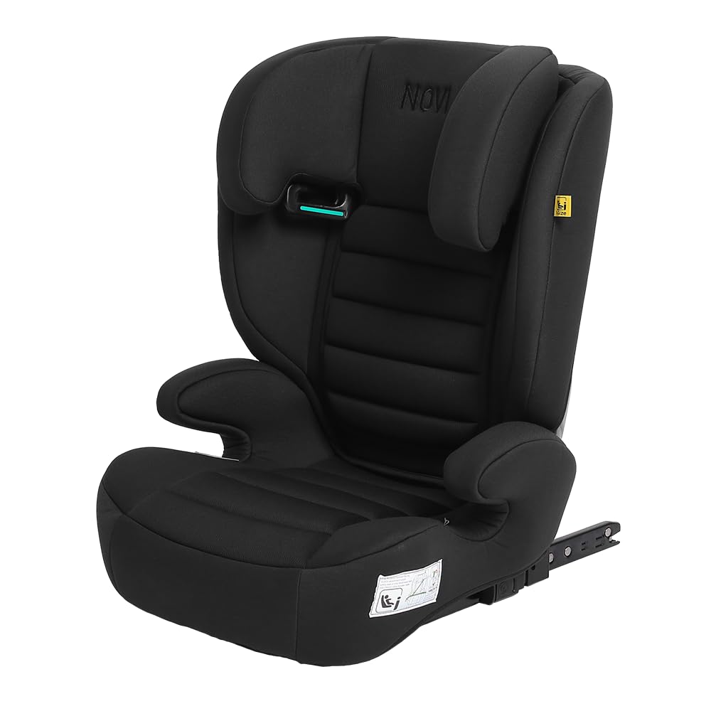 Novi Baby® James Premium i-Size ISOFIX Kindersitz/Autositz, 3,5 bis 12 Jahre, 100 bis 150 cm, einstellbar zur Kindersitzerhöhung, Kopfstütze höhenverstellbar, abnehmbare Rückenlehne (Schwarz)