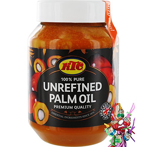 [ 12x 500ml ] KTC Palmöl 100% unraffiniertes Palm Öl / Palm Oil + ein kleines Glückspüppchen - Holzpüppchen