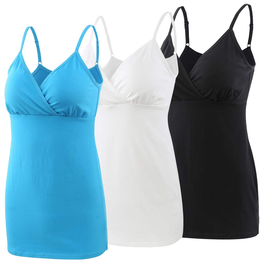 MANCI Nursing Top, Pregnant Breastfeeding Nursing Pregnancy Top Cotton Maternity Clothing with Adjustable Straps
