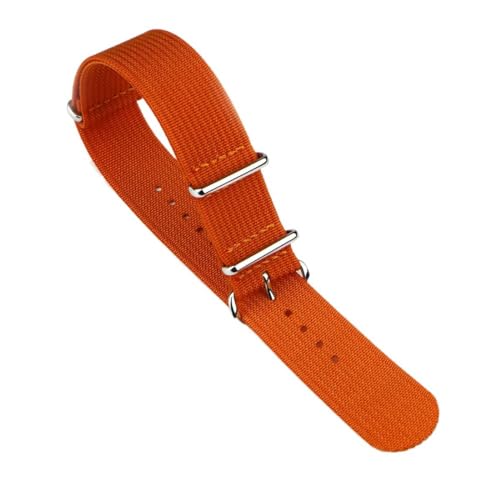 SpaRcz Uhrenarmband, geripptes Armband, Nylon, Ersatzstoff, Armbandzubehör für Militär, 20-22mm, Orange, 22mm