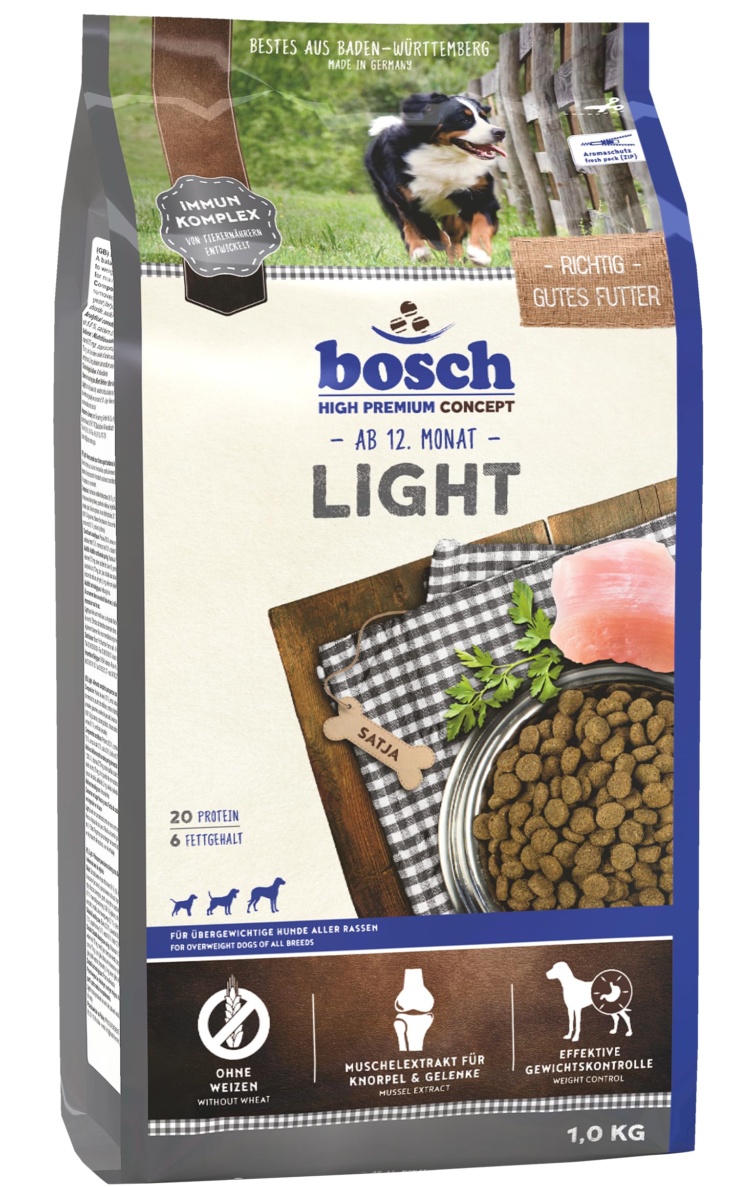 bosch HPC Light | Hundetrockenfutter für übergewichtige Hunde aller Rassen | 1 x 12.5 kg