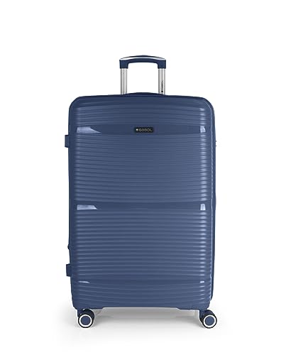 Gabol Akane Großer erweiterbarer Hartschalenkoffer mit 102 l Fassungsvermögen, blau, Koffer und Trolleys