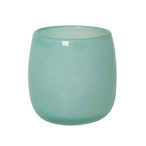 CRISTALICA Blumentopf Glaspot Sommer Schale Vase Windlicht dichwandig 16 cm türkis
