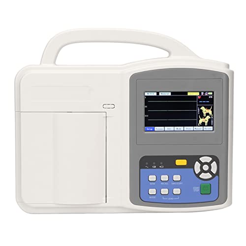 Kufoo Veterinär-Patientenmonitor, Druckvorschau-Bildschirm, Einfach zu Bedienender Veterinärmonitor mit Mehreren Parametern, 100–240 V, Hochauflösende Sonde, Alarm aus für Haustiere