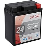 CARTEC Motorradbatterie YTX7L-BS 6Ah 100A Gel Technologie Batterie Erstausrüsterqualität zyklenfest lagerfähig wartungsfrei