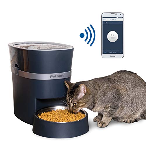 PetSafe Smart Feed Futterautomat mit Smartphone-Steuerung und App-Funktion, Futteraumotat für Hund und Katze, Automatischer Futterspender für Trockenfutter, Wifi-Verbindung, Edelstahl Napf, 5,7 Liter