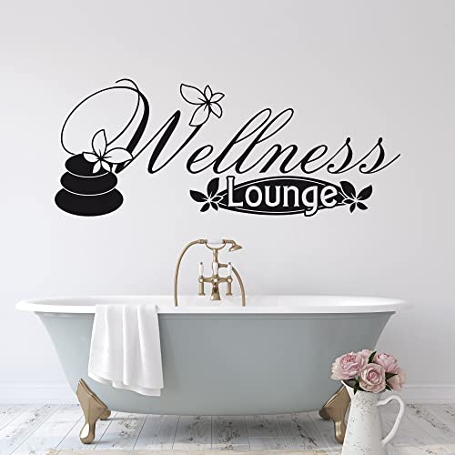GRAZDesign Wandtattoo Badezimmer Wellness Lounge, Aufkleber Bad Deko, Wandsticker selbstklebend Wanddeko für Fliesen, Schrank und Wand, 100x40cm, 082 beige