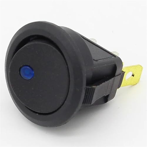 2 Stück 12 V LED-Wippschalter, LED-Punktlicht, 3 Pins, EIN-AUS-Wippschalter, LED-beleuchtetes Armaturenbrett (Color : Blue)