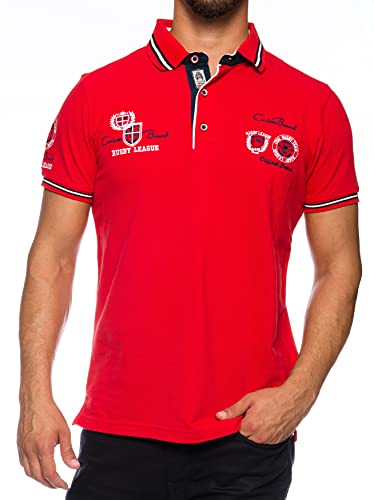 CARISMA Herren Polo-Shirt mit Stickerei, Red, M